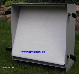 Paul Ersatzfilter G4/G2 für Außenluftfilterbox, geöffnete Box