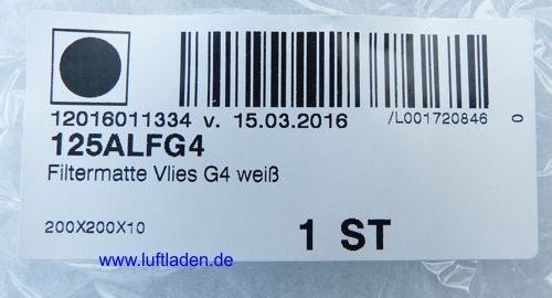 Westaflex Grobfiltermatte 125ALFG4 für 125AVD