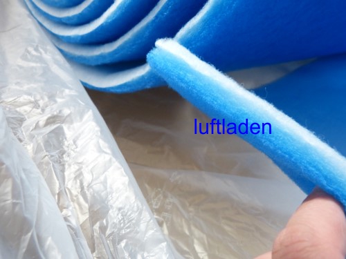 Filtervlies G4 EU4 Luftfiltermatte Filterrolle Vliesrolle Weiß/Blau 17-20mm 1x4m 