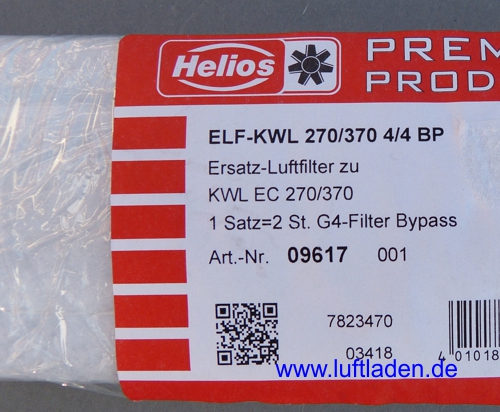 Pack de 10 Filtres G4 / KWL EC 270/370 Helios