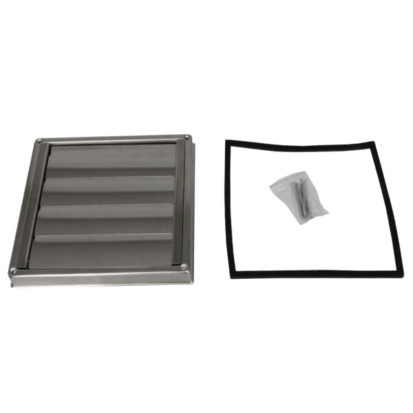 Lüftungsgitter Aufputz 450x450 Mm – Mit Selbstschließenden Lamellen Aus PVC – Für Außenbereich & Abluft – Farbe Weiß