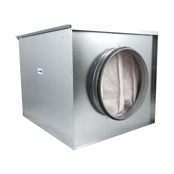 Luftfilter-Box Helios LFBR DN100 F7 mit Einschub für Taschenfilter.