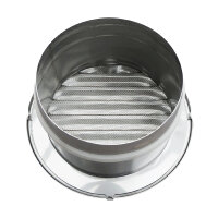 Wetterschutzgitter Upmann rund DN125 Edelstahl mit Stutzen