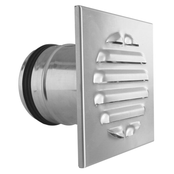 Wetterschutzgitter Upmann eckig DN125 Edelstahl mit Stutzen