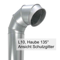 Lufteinlass verzinkt Typ L10F DN160 135° L=1000mm mit Filter