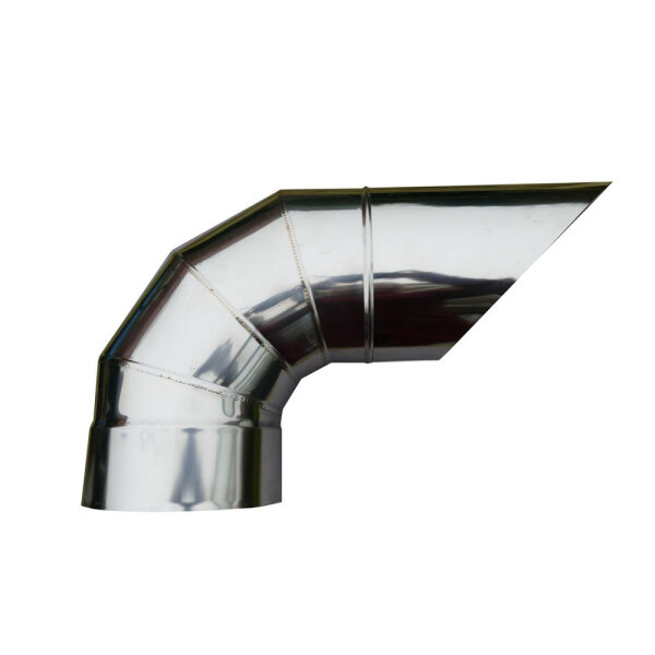 Luftbogen 90° DN200 Edelstahl, schräg angeschn.