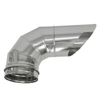 Luftbogen 90° DN200 Edelstahl, schräg angeschn.