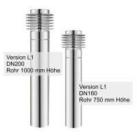 Lufteinlass Edelstahl Typ L1 DN160 L=1000mm ohne Wandhalter