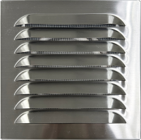 Wetterschutzgitter Upmann eckig DN100 Edelstahl mit Stutzen