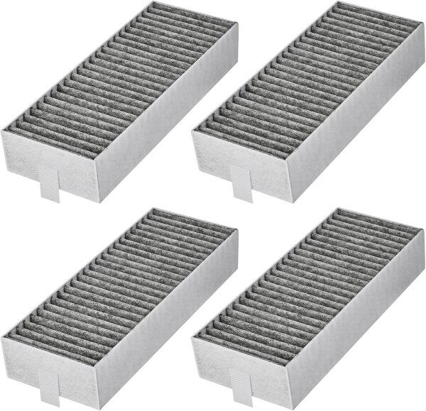 Aktivkohlefilter 4er Set - passend für Siemens Studioline HZ9VRCR0 (195x75x35 mm), 9001421821 9001563858